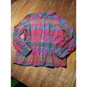 Size 10 FDJ French Dressing Jeans Cotton Long Sleeve Button Front Shirt Blouse